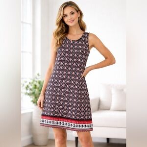 Magnolia Grace print Sleeveless Dress size M. Cut out back